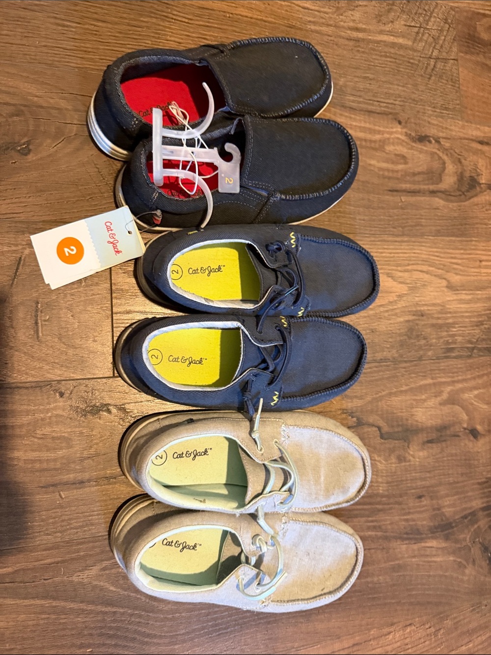 Cat & Jack Boys Canvas Slip-On Shoes - lot of 3 (size 2)